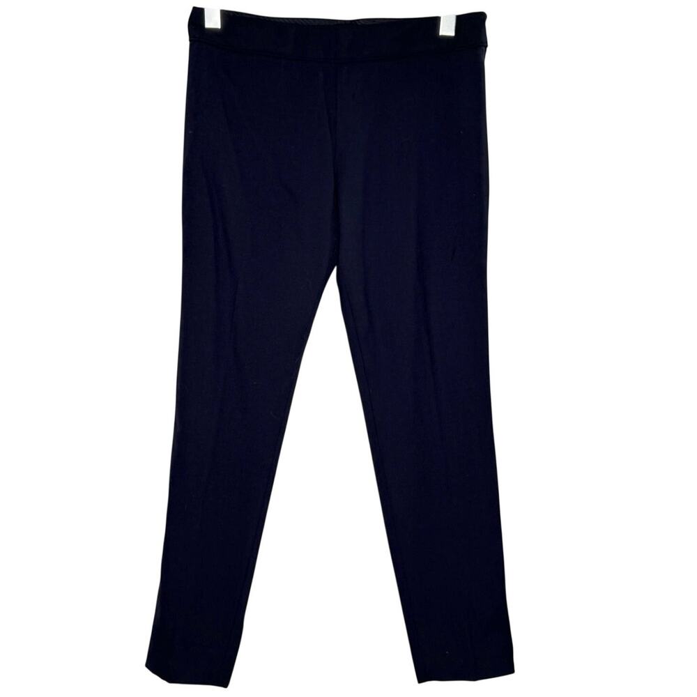 Tory Burch Navy Pant 2 Wool Blend Trouser Tapered Slim Ankle Seam Back
